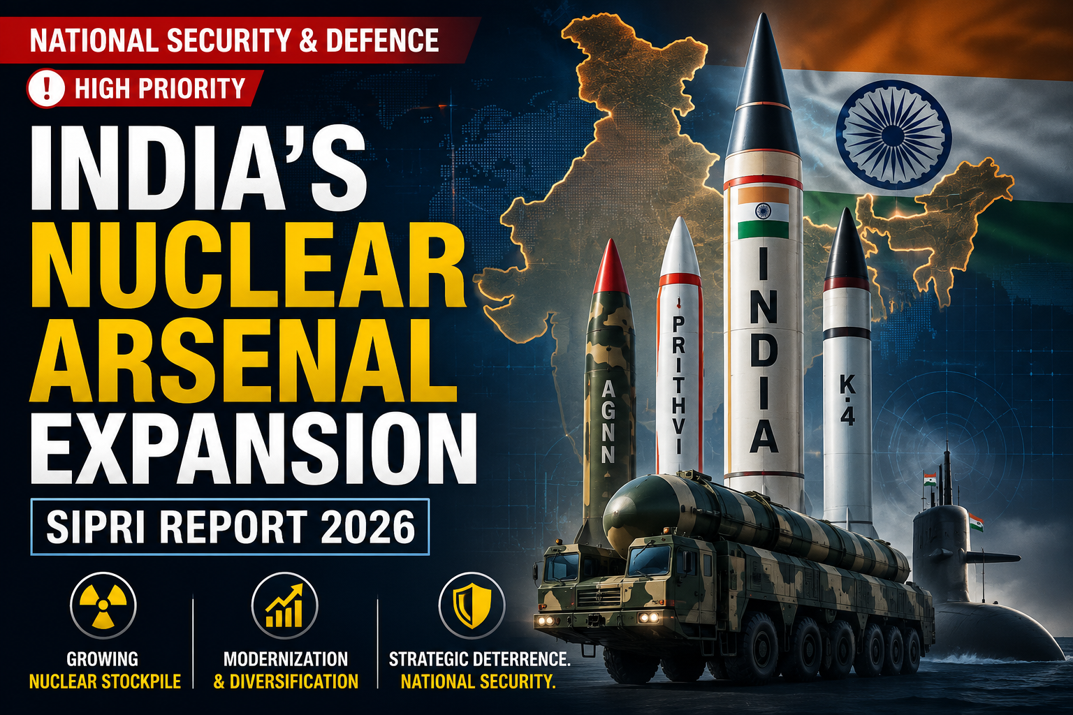 India's Nuclear Arsenal Expansion (SIPRI Report 2026): Strategic Deterrence & Security Implications