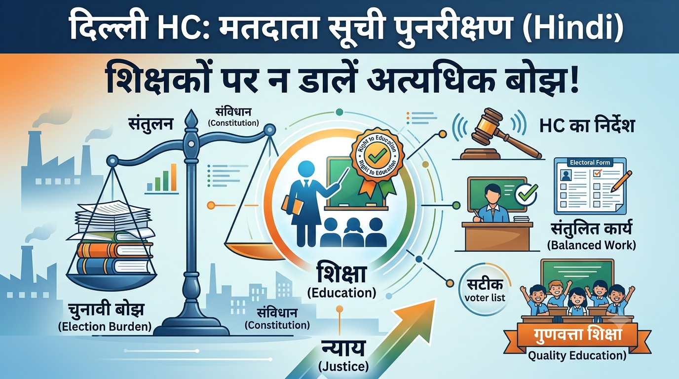 मतदाता सूची पुनरीक्षण: दिल्ली हाई कोर्ट का चुनाव आयोग को निर्देश—शिक्षकों पर न डालें अत्यधिक बोझ