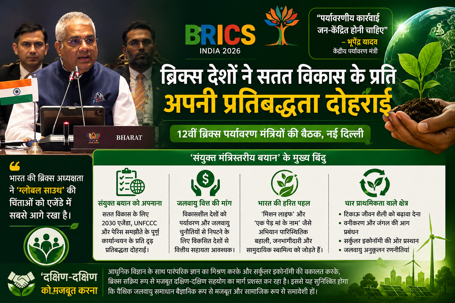 पर्यावरण और कूटनीति: ब्रिक्स देशों ने सतत विकास और पर्यावरण संरक्षण के प्रति अपनी प्रतिबद्धता दोहराई