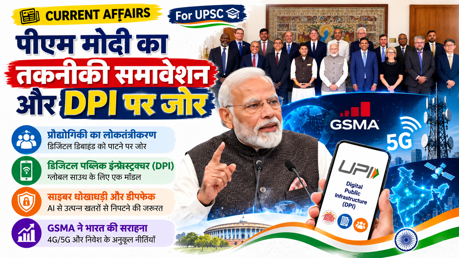 विज्ञान और प्रौद्योगिकी: पीएम मोदी ने GSMA बोर्ड को डिजिटल समावेशन और DPI पर किया संबोधित