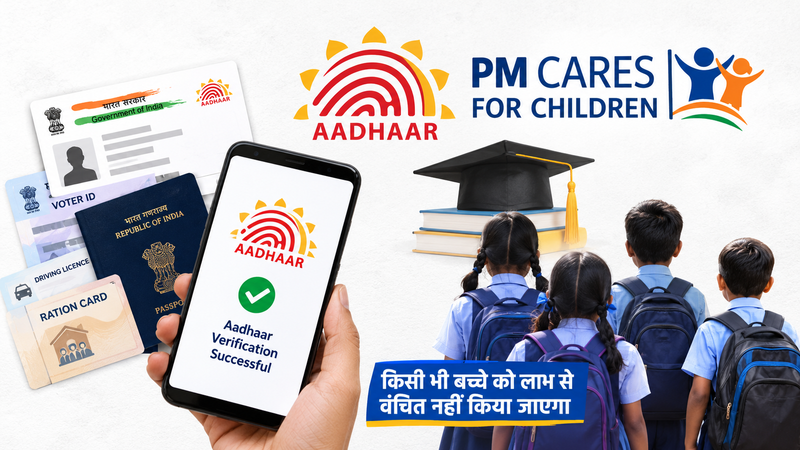 शासन और सामाजिक न्याय: केंद्र ने 'पीएम केयर्स फॉर चिल्ड्रन' छात्रवृत्ति के लिए आधार प्रमाणीकरण किया अनिवार्य