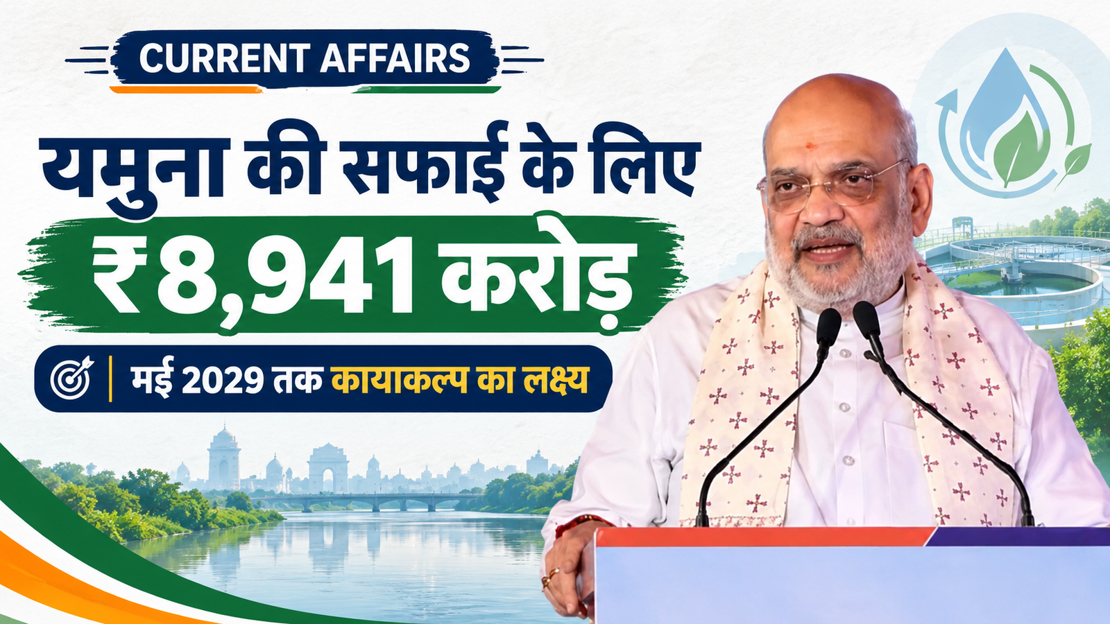 शासन और पर्यावरण: गृह मंत्री अमित शाह ने ₹8,941 करोड़ की यमुना कायाकल्प परियोजनाओं का किया शुभारंभ